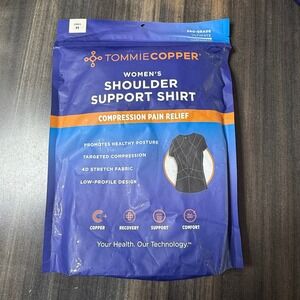 Tommie Copper Womens Shoulder Support Shirt Compression Pain Relief Grey M‎